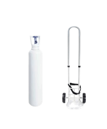 10 liter oxygen cylinder with complete setup including trolley